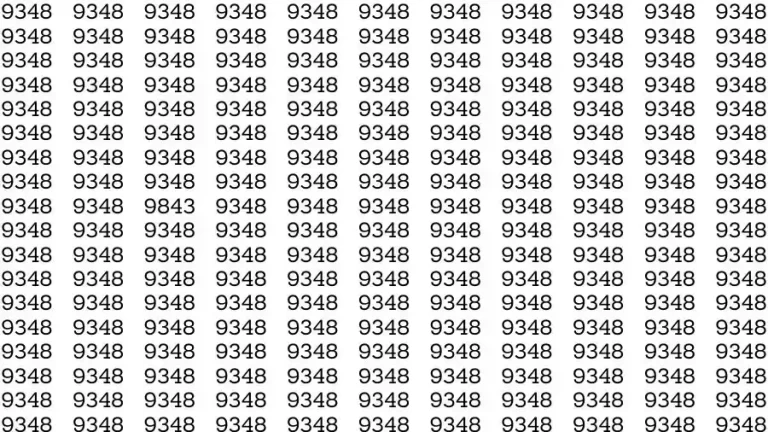 Optical Illusion Brain Test: If you have Sharp Eyes Find the number 9843 among 9348 in 12 Seconds?