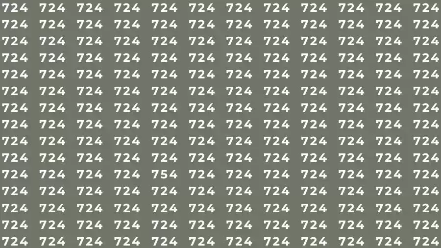 Optical Illusion Brain Challenge: If you have Hawk Eyes Find the number 754 among 724 in 13 Seconds?