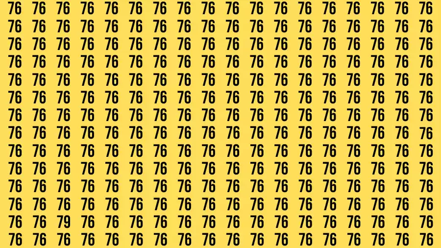 Observation Brain Test: If you have 50/50 Vision Find the Number 79 among 76 in 15 Secs