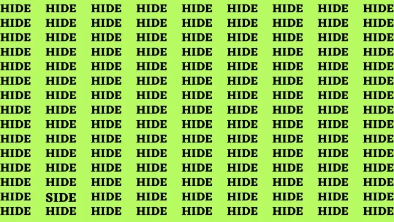 Brain Test: If you have Hawk Eyes Find the Word Side in 15 Secs