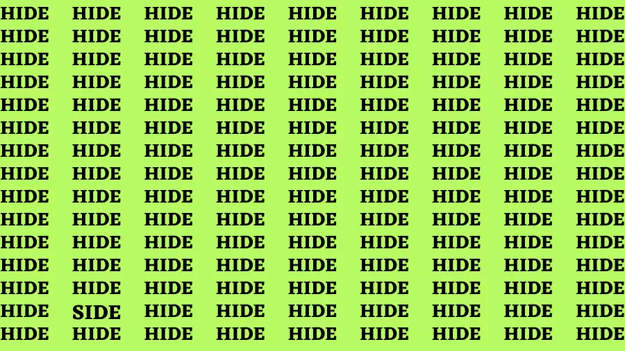 Brain Test: If you have Hawk Eyes Find the Word Side in 15 Secs