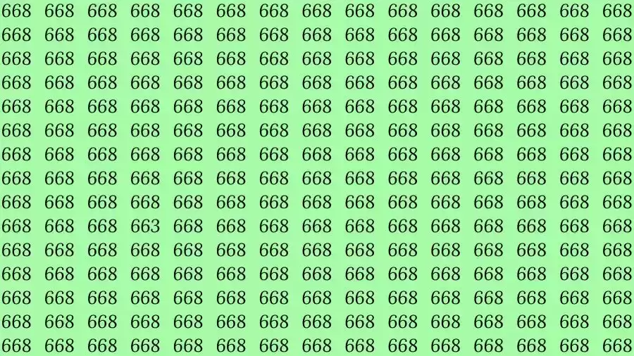 Optical Illusion Brain Test: If you have Eagle Eyes Find the number 663 among 668 in 15 Seconds?