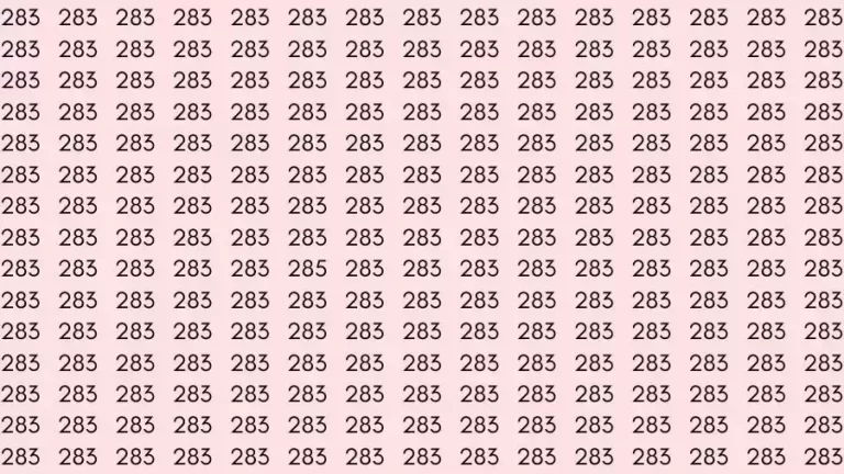 Optical Illusion Brain Challenge: If you have Eagle Eyes Find the number 285 among 283 in 12 Seconds?