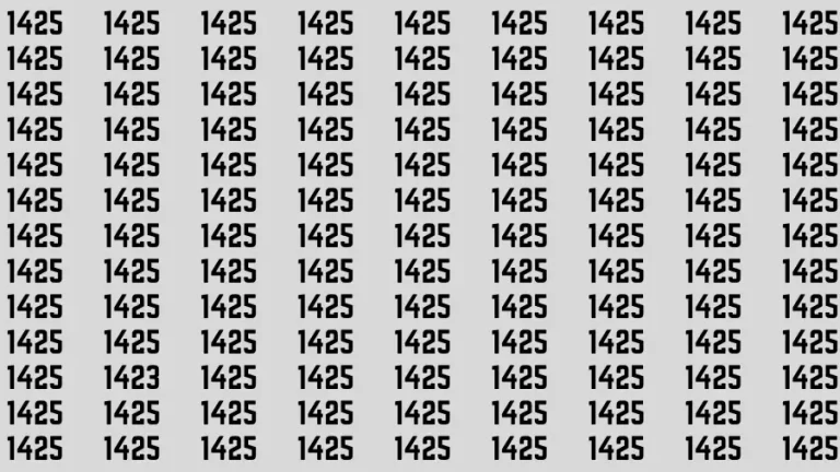 Observation Brain Test: If you have 50/50 Vision Find the Number 1423 among 1425 in 15 Secs