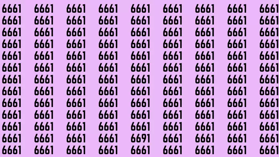 Observation Brain Challenge: If you have Eagle Eyes Find the number 6691 among 6661 in 12 Secs