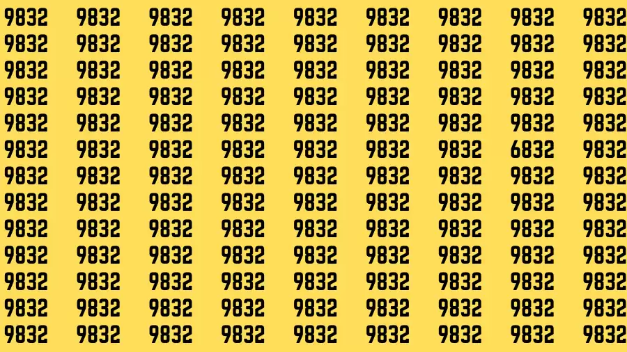 Observation Find it Out: If you have Sharp Eyes Find the number 6832 in 20 Secs