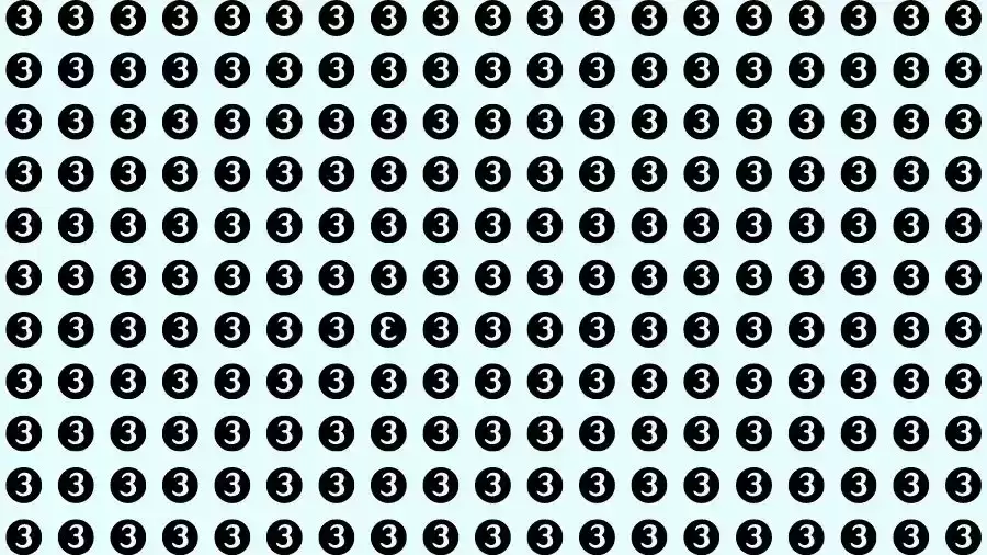 Optical Illusion Brain Challenge: If you have Eagle Eyes Find the inverted number 3 in 10 Seconds?