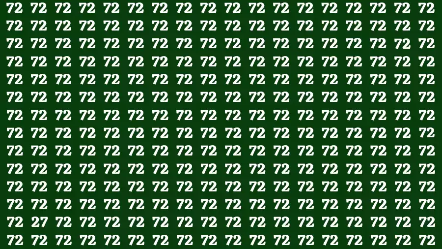 Observation Brain Challenge: If you have Hawk Eyes Find the Number 27 among 72 in 15 Secs