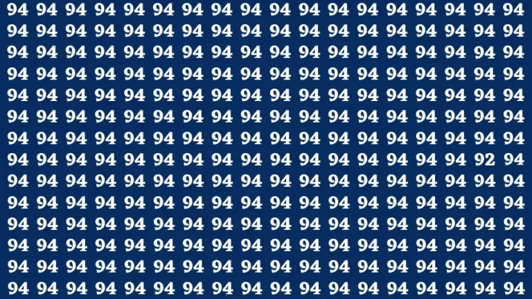 Test Visual Acuity: If you have Eagle Eyes Find the Number 92 in 15 Secs