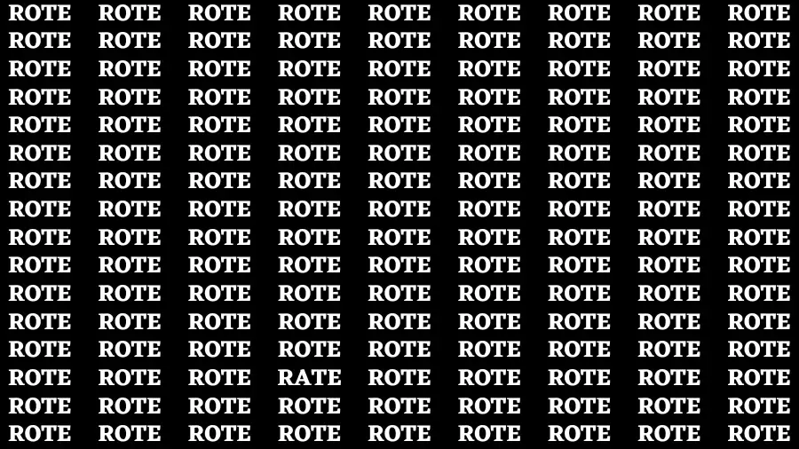 Brain Test: If you have Hawk Eyes Find the Word Rate in 15 Secs