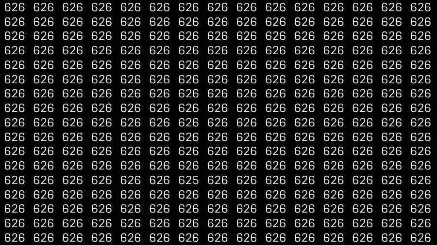 Optical Illusion Brain Challenge: If you have 50/50 Vision Find the number 625 among 626 in 15 Seconds?