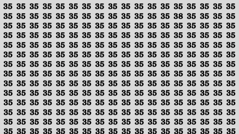 Observation Brain Test: If you have 50/50 Vision Find the Number 38 among 35 in 15 Secs