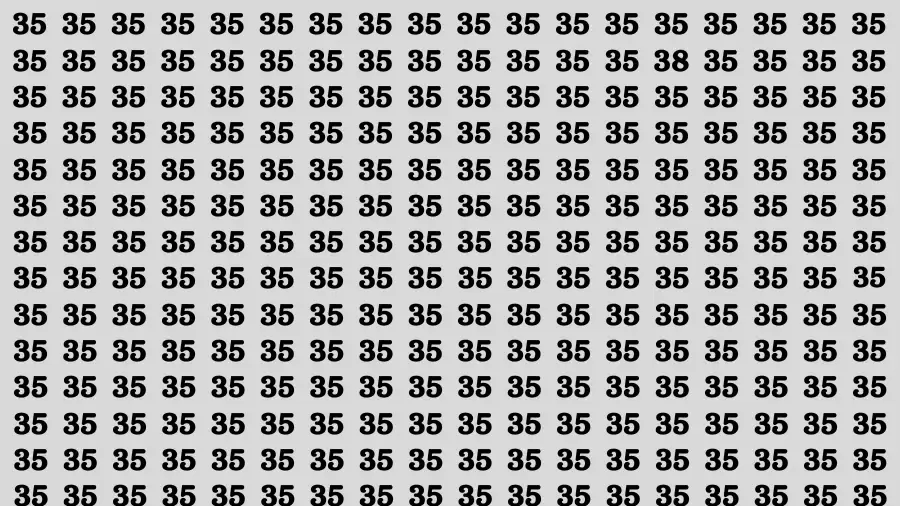 Observation Brain Test: If you have 50/50 Vision Find the Number 38 among 35 in 15 Secs