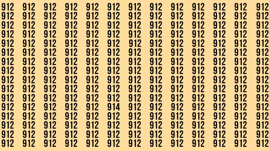 Observation Brain Test: If you have 50/50 Vision Find the Number 914 in 15 Secs