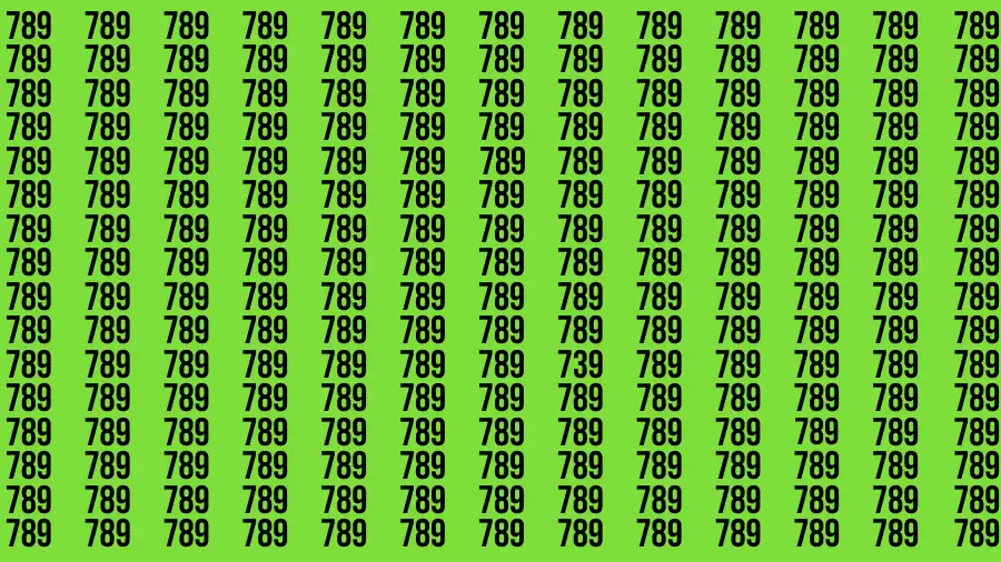 Brain Test: If you have Eagle Eyes Find the Number 739 among 789 in 15 Secs