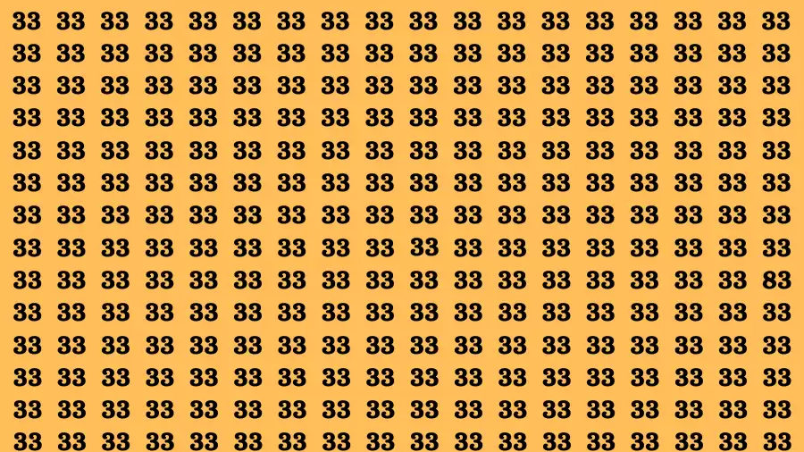 Brain Test: If you have Eagle Eyes Find the Number 83 in 15 Secs