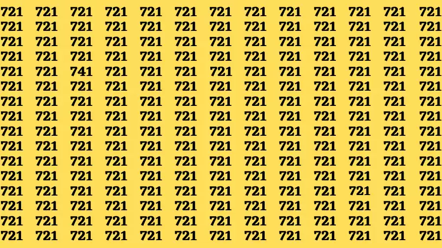 Brain Test: If you have Eagle Eyes Find the Number 741 among 721 in 15 Secs