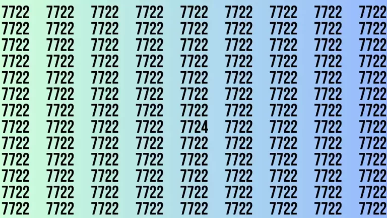 Observation Find it Out: If you have Sharp Eyes Find the number 7724 among 7722 in 20 Secs