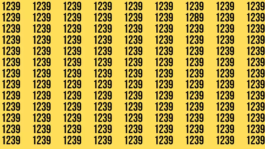 Observation Brain Challenge: If you have Hawk Eyes Find the Number 1289 in 15 Secs