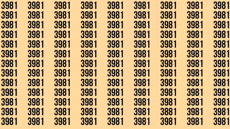 Observation Brain Test: If you have 50/50 Vision Find the Number 3881 in 15 Secs