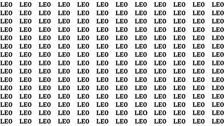 Observation Brain Challenge: If you have Eagle Eyes Find the word Leo in 15 Secs