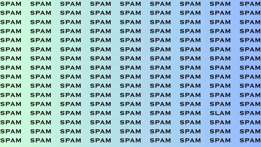 Brain Test: If you have Hawk Eyes Find the Word Slam among Spam in 15 Secs