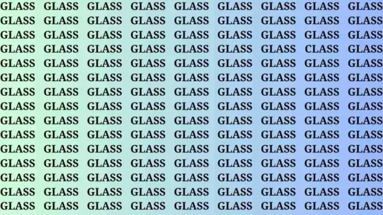 Observation Skill Test: If you have Eagle Eyes Find the Word Class among Glass in 15 Secs