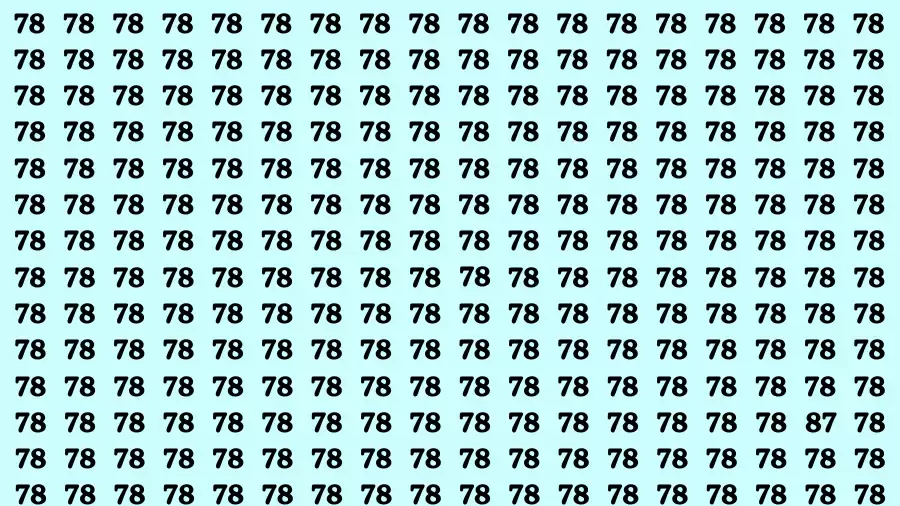 Observation Brain Challenge: If you have Hawk Eyes Find the Number 87 in 15 Secs