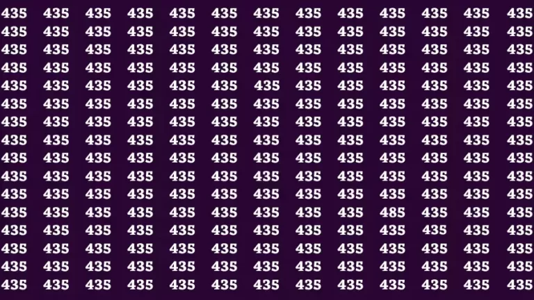 Observation Brain Test: If you have Eagle Eyes Find the Number 485 among 435 in 12 Secs