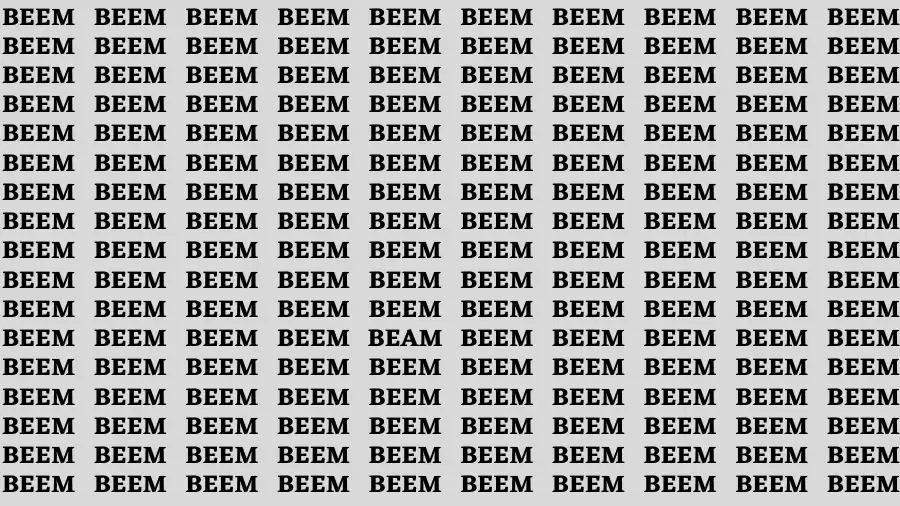 Observation Brain Test: If you have Eagle Eyes Find the word Beam In 18 Secs