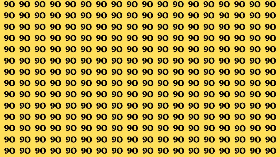 Observation Brain Test: If you have 50/50 Vision Find the Number 90 in 15 Secs