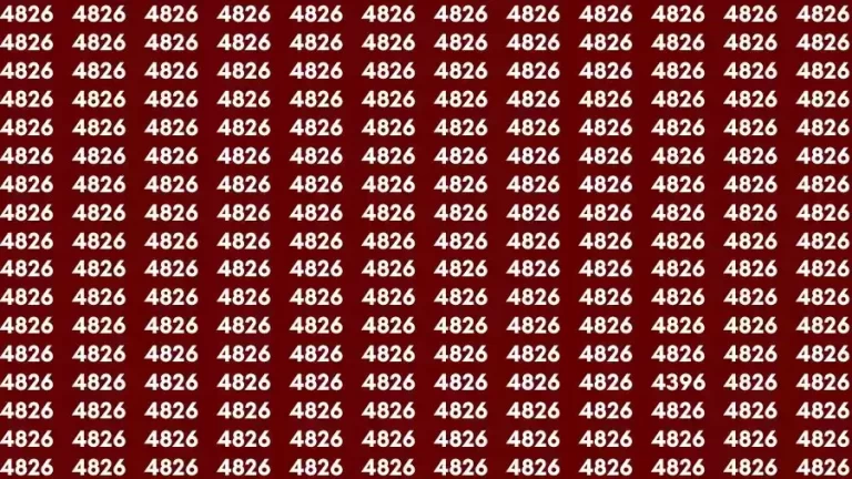 Optical Illusion Brain Test: If you have Eagle Eyes Find the number 4396 among 4826 in 7 Seconds?