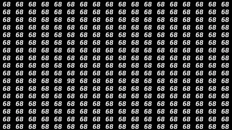 Observation Skills Test: If you have Eagle Eyes Find the number 98 among 68 in 9 Seconds?