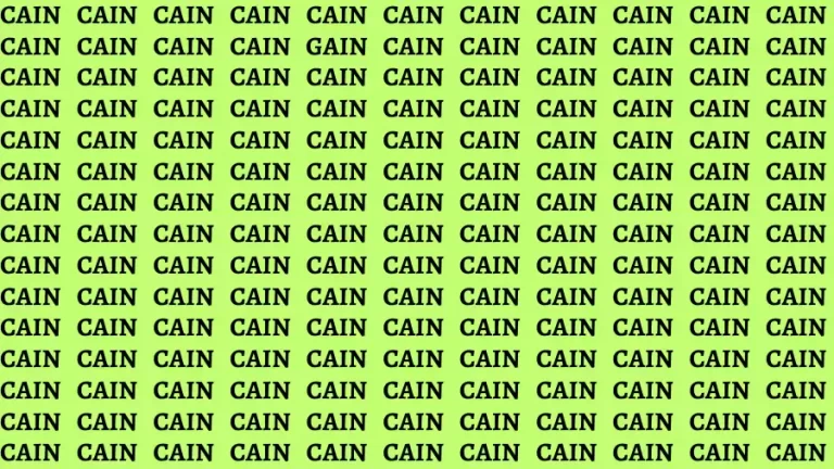 Observation Brain Test: If you have Sharp Eyes Find the Word Gain in 15 Secs