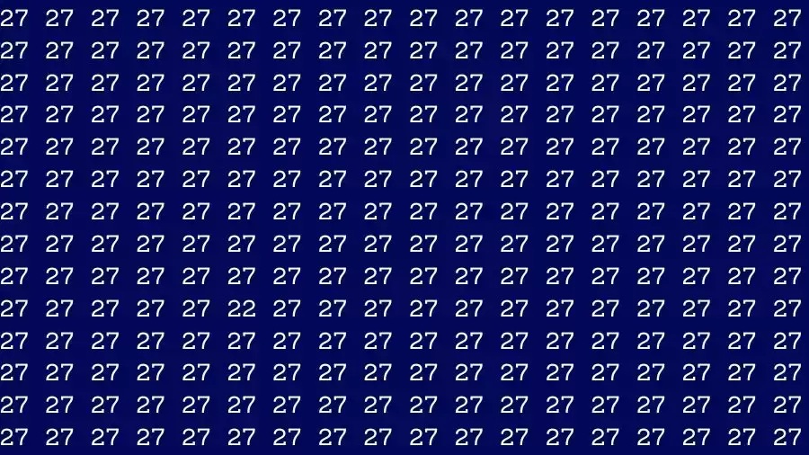 Observation Skills Test: If you have Eagle Eyes Find the number 22 among 27 in 9 Seconds?