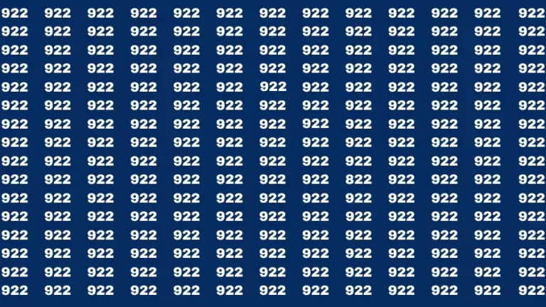 Observation Find it Out: If you have Eagle Eyes Find the number 822 in 12 Secs