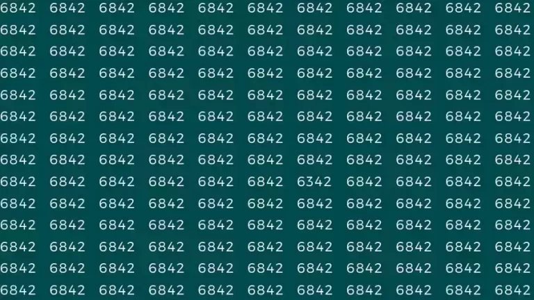 Optical Illusion Brain Test: If you have Eagle Eyes Find the number 6342 among 6842 in 12 Seconds?