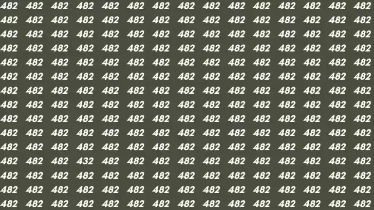 Optical Illusion Brain Challenge: If you have Eagle Eyes Find the number 432 among 482 in 12 Seconds?