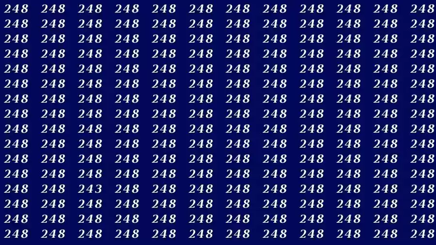 Observation Skill Test: If you have 50/50 Vision Find the number 243 in 12 Seconds?