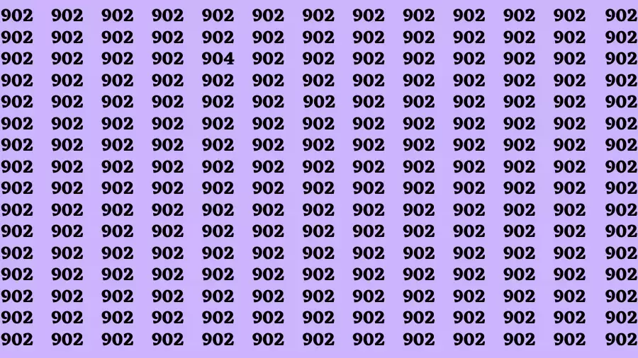 Observation Brain Test: If you have Hawk Eyes Find the Number 904 among 902 in 15 Secs