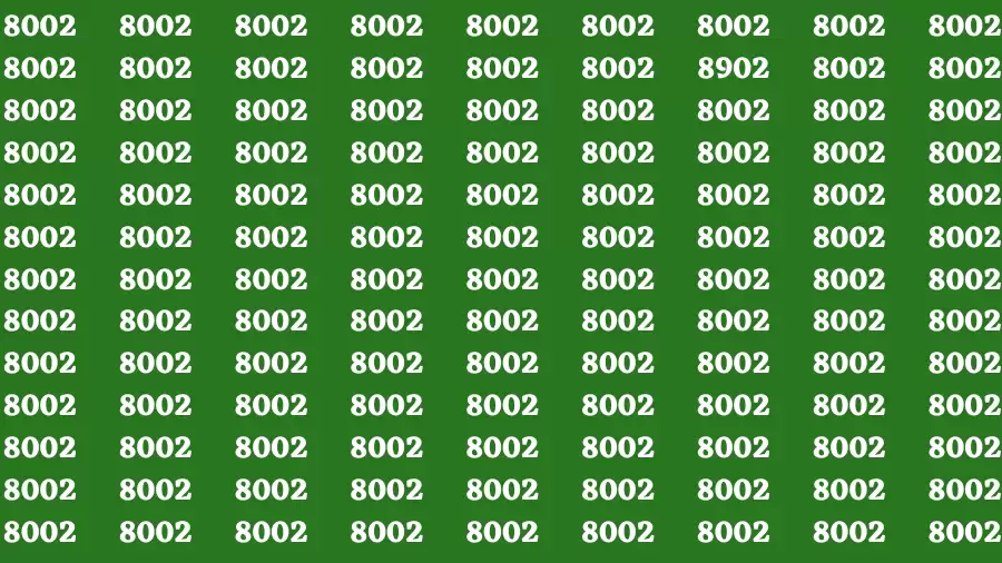 Observation Brain Test: If you have Hawk Eyes Find the Number 8902 in 15 Secs