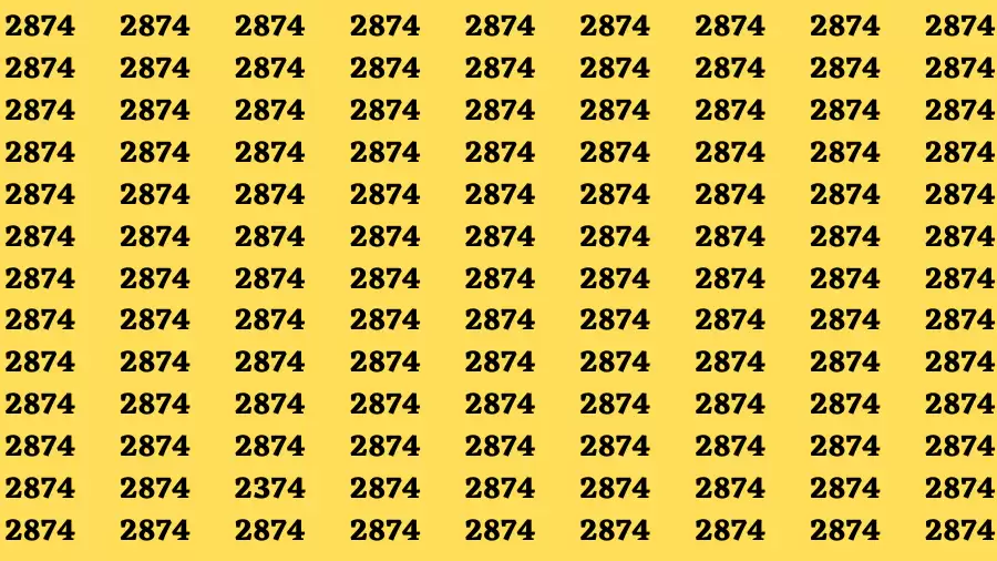 Observation Brain Challenge: If you have Eagle Eyes Find the number 2374 among 2874 in 12 Secs