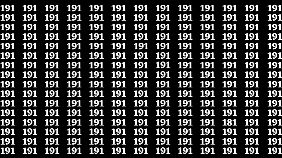 Observation Find it Out: If you have Eagle Eyes Find the number 181 in 10 Secs