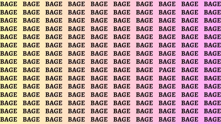 Observation Brain Challenge: If you have Sharp Eyes Find the Word Page among Bage in 15 Secs