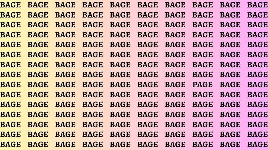 Observation Brain Challenge: If you have Sharp Eyes Find the Word Page among Bage in 15 Secs