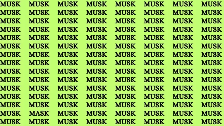 Observation Brain Test: If you have Eagle Eyes Find the word Mask among Musk In 18 Secs