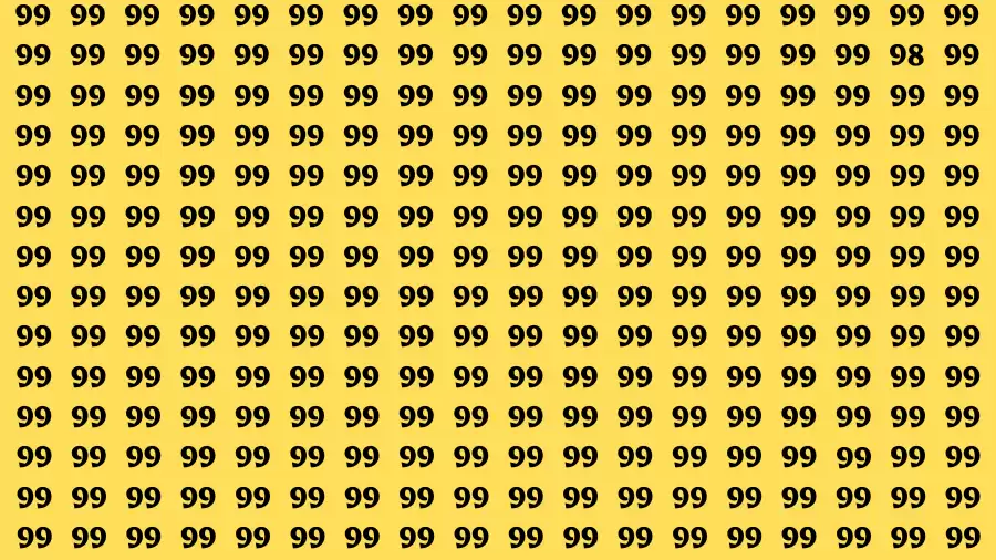 Observation Find it Out: If you have Eagle Eyes Find the number 98 among 99 in 12 Secs