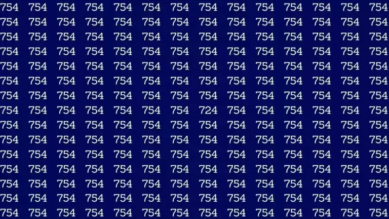 Observation Skill Test: If you have Eagle Eyes Find the number 724 among 754 in 15 Seconds?