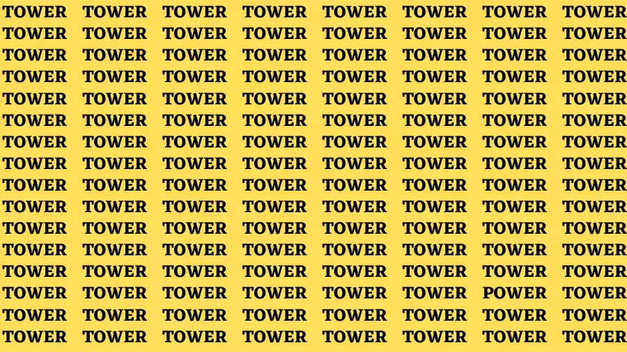 Observation Brain Challenge: If you have Eagle Eyes Find the word Power in 15 Secs