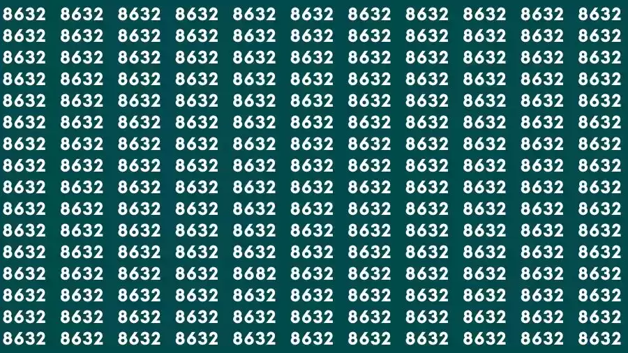 Optical Illusion Brain Challenge: If you have Eagle Eyes Find the number 8682 among 8632 in 15 Seconds?